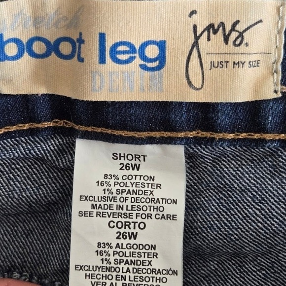 JMS Just My Size Plus Size 26W Bootcut Jeans Dark Wash Stretch Denim Classic Fit - Picture 7 of 7